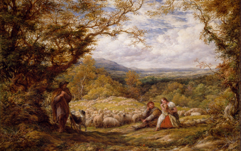 17 The Sheep Drive, 1863. Artist John Linnell.