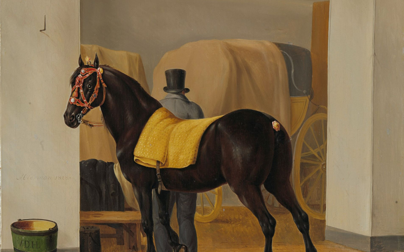 18 Adriaan van der Hoop’s Trotter ‘De Rot’ at the Coach House. Date 1828. Institution Rijksmuseum. Provider Rijksmuseum. Providing Country Netherlands.