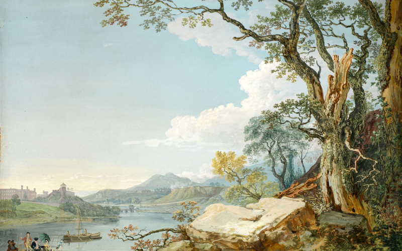 29 The River Severn at Shrewsbury, Shropshire, 1770 by Paul Sandby.