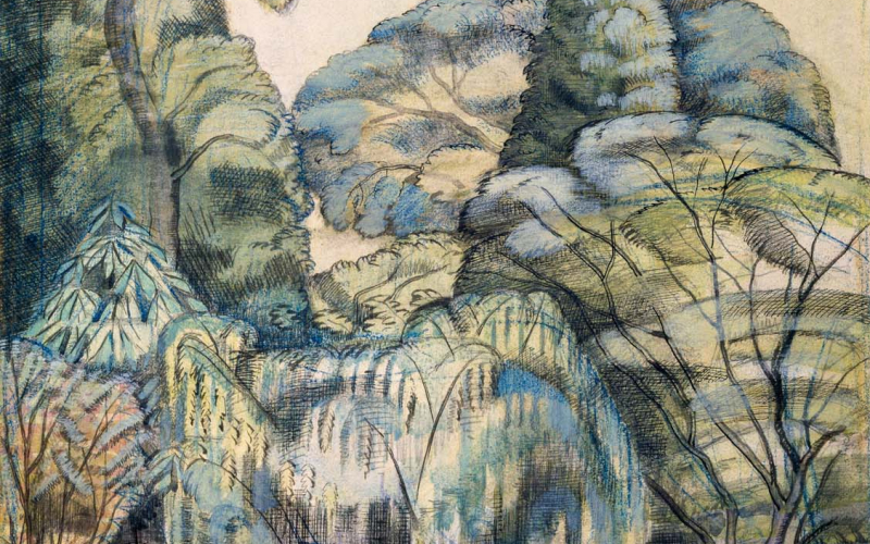 19 Trees in Bird Garden, Iver Heath, 1913 by Paul Nash (d. 1946)