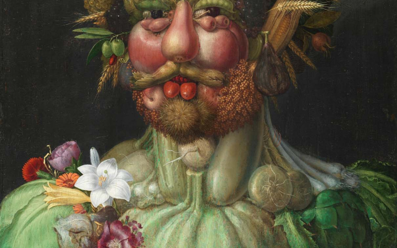 33 Rudolph II as Vertumnus by Giuseppe Arcimboldi. Creation date 1590 1591