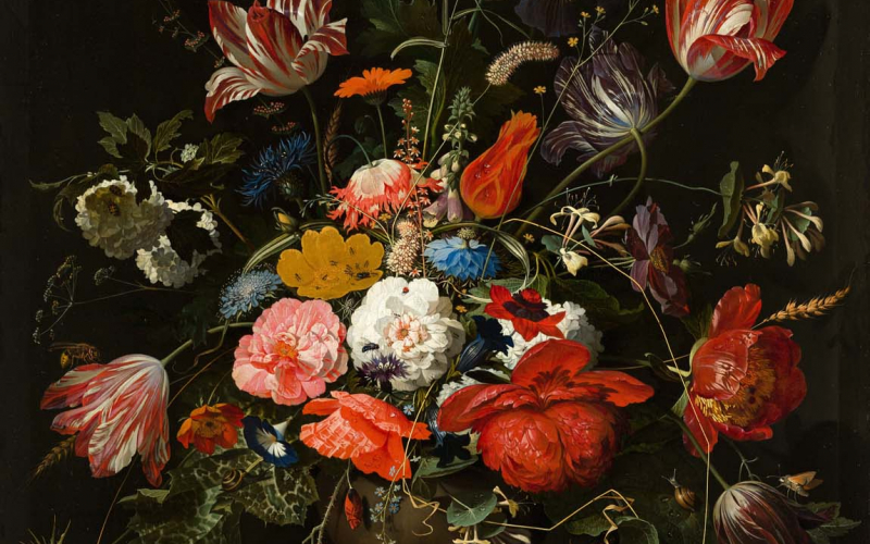 42 Flowers in a Metal Vase. Creator Abraham Mignon. Date1670. Institution Mauritshuis. Provider Digitale Collectie