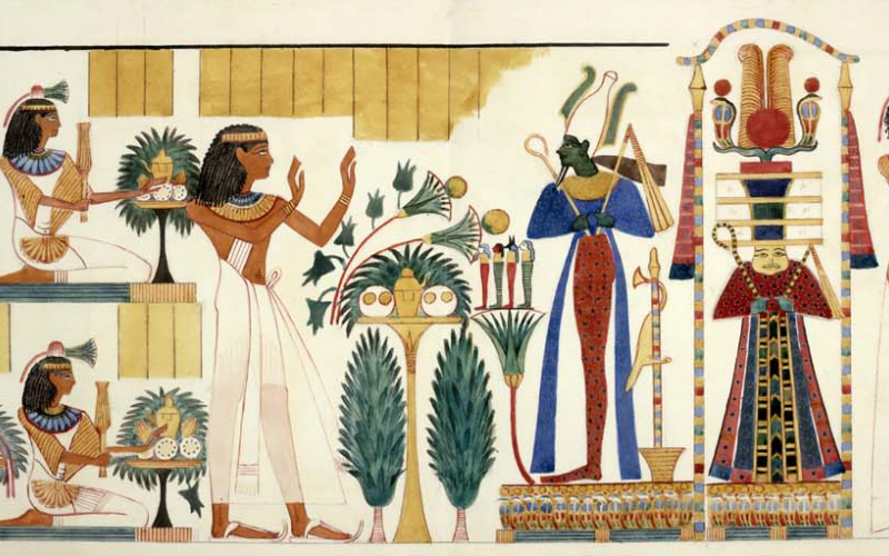 43 Egyptian tomb wall-painting, circa 1826